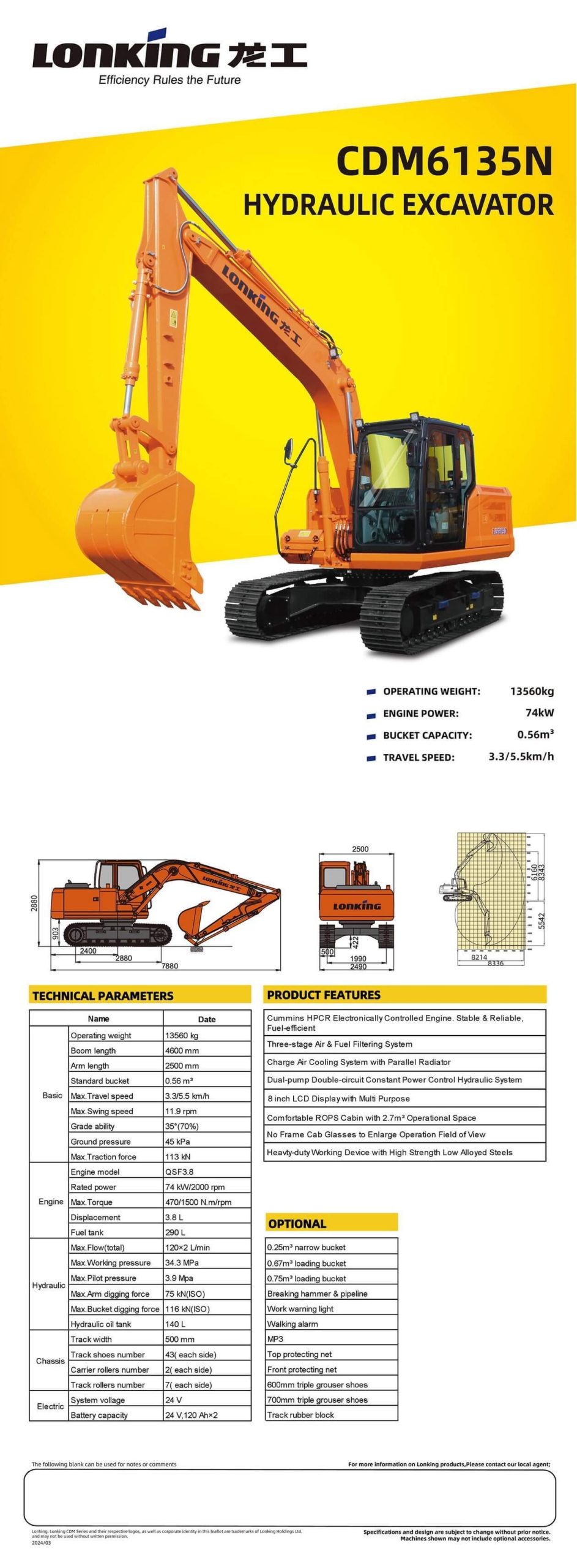 cdm6135 cummins iii, imported hyd