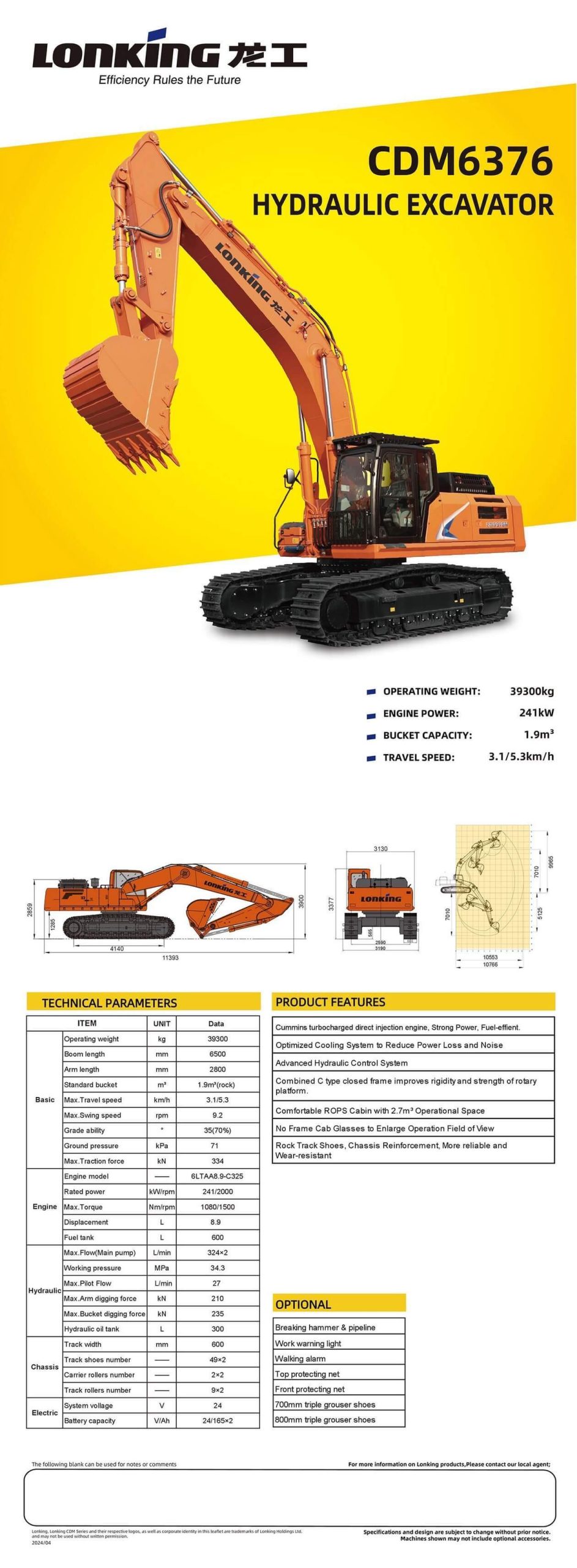 cdm6376 cummins Ⅱ, imported hyd